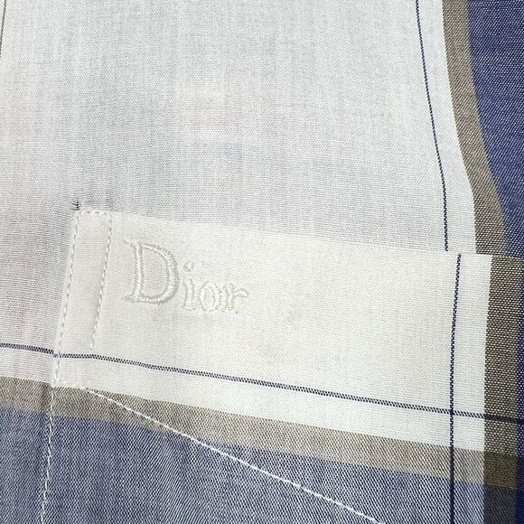 Vintage Christian Dior Monsieur Check Short Sleeve Button Up Shirt Men’s Medium - Picture 3 of 13